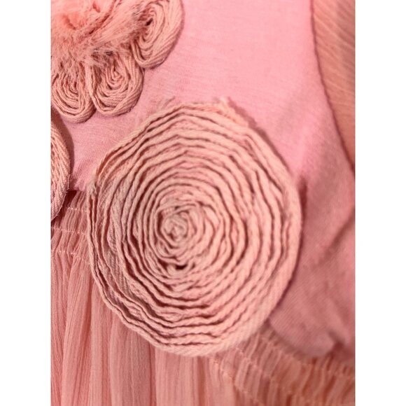 Retro Floral Coquette Feminine Top L Pink Y2K Boho Western Classic Chic Glam 80s - Picture 3 of 10